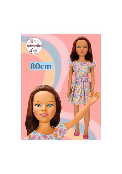 Büyük Boy Et Bebek 80cm Yürüyüş Arkadaşım Clara Bebek 80cm Oyuncak Bebek Çiçekli Elbiseli
