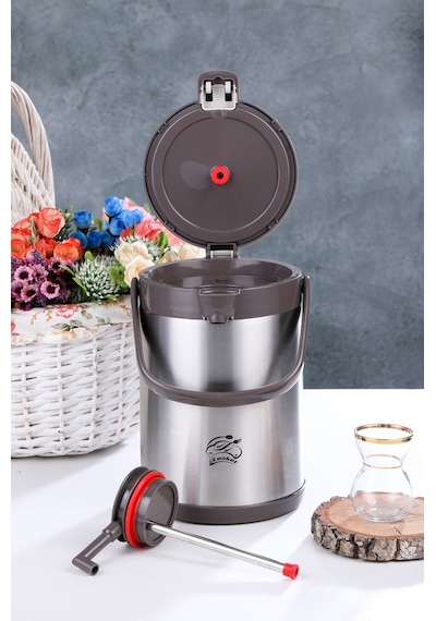 Cooker Ckr2007 2.5 Lt Çift Katlı Paslanmaz Çelik Pompalı Termos Renkli