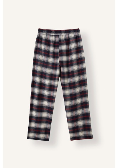 Defacto Regular Fit Ekose Desenli Beli Bağcıklı Uzun Boy Flanel Pijama Altı H7620ax26aunv135 Lacivert-nv135
