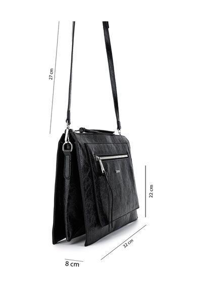 Tamer Tanca Kadın Suni Deri Siyah Rugan Kol Çantası 1003 2030 Bn Cnt Sk25-26 Sıyah Krsk Rgn Siyah