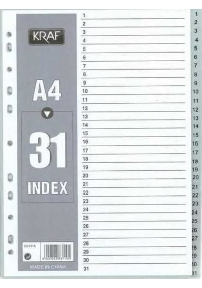 Kraf Dosya Ayracı Seperatör 1-31 Rakam A4