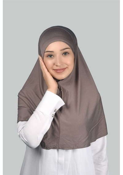 Altobeh İkili Set Pratik Eşarp Hazır Türban Ve Hijab Tesettür Bonesi Koyu Vizon