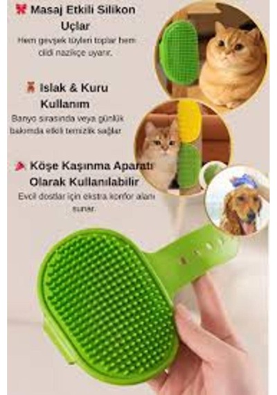 Kedi & Köpek Tüy Toplama Yıkama Ve Ayarlanabilir Köşe Kaşınma Silikon Fırçası 47x38 Mm 5 Adet - 875561943