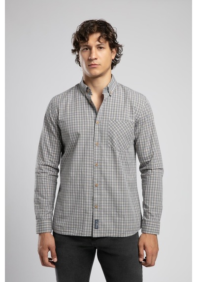 Lee Cooper Pired 1 Erkek Uzun Kol Ekose Gömlek Gri Antrasit-21889 Gri-antrasit Ekose