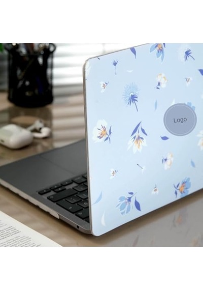 Macbook Pro 13 Çiçek Desenli Kılıf A1706 A1708 A1989 A2159 A2251 A2289 A2338 M1 M2 Uyumlu Baskılı Sert Kılıf İnce Hafif Koruyucu Kapak Açık Mavi