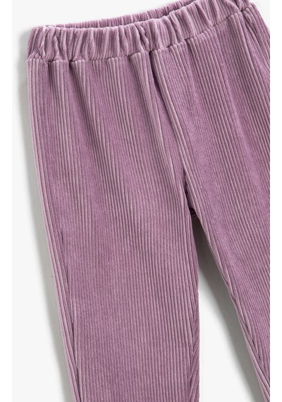 Koton Fitilli Kadife Jogger Eşofman Altı Lila 3wkg40054ak 3WKG40054AK353 Lila