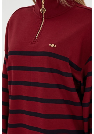 U.S. Polo Assn. Kadın Bordo Fermuarlı Dik Yaka Sweathirt 50298989-VR014