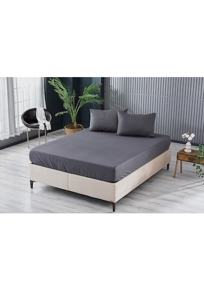 Doqu Home Colourful Fitted Çarşaf Tek Kişilik - Antrasit