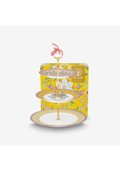 Sarı Porselen Kek Standı 26,5 Cm