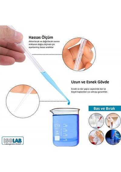 Damlalık - Plastik Pastör Pipet - 1 Ml - 500 Adet/kutu - Polietil