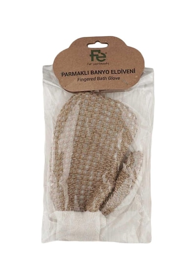 Fe Fefu015 Spa Sisal Parmaklı Banyo Eldiven Lifi Bej