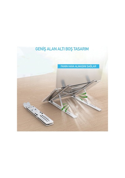 Robeve Taşınabilir Laptop Stant Bilgisayar Stant Notebook Stant Tüm Laptoplarla Uyumlu Bilgisayar Standı Taşınabilir Metal Kaymaz Stant Dizüstü Bilgisayar Stantları Stantı