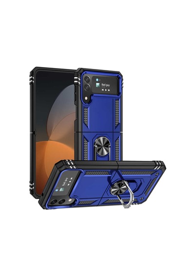 Galaxy Z Flip 4 Kilif Zore Vega Yüzüklü Standli Zirh Kilif 556701317