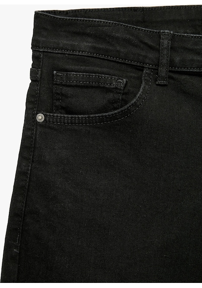 Koton Normal Bel Pamuklu Cepli Slim Fit Jean Pantolon - Brad Jean Siyah 7wam40251nd