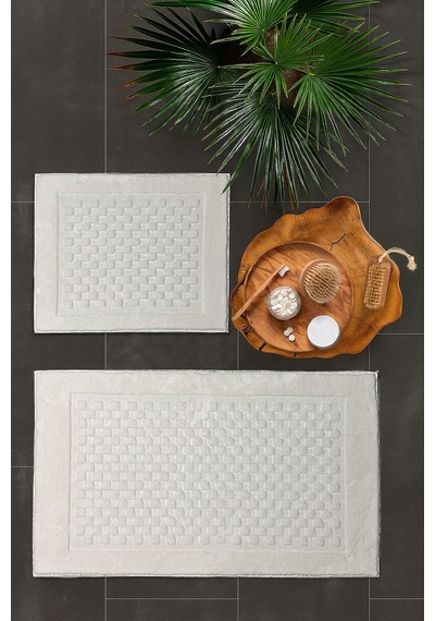 Merinos Pamella 2 Li Banyo Paspas Takımı Neat Krem Krem krem