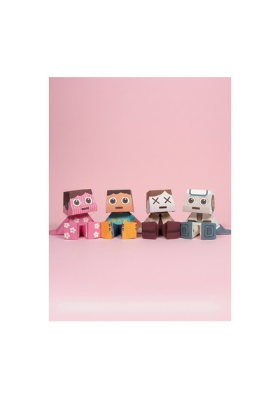 Sevimli Robatlar Origami Seti, Kağıt Katlama Seti Paper Craft, Ebeveyn Çocuk Aktivitesi