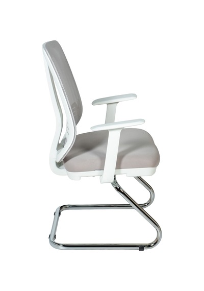 Ofisbazaar Up Beyaz Fileli Misafir Koltuğu Ergonomik Toplantı Ve Bekleme Koltuğu Gri Gri