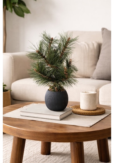 Masaüstü Dekoratif Mini Nordic Çam Ağacı 37 Cm Yeşil