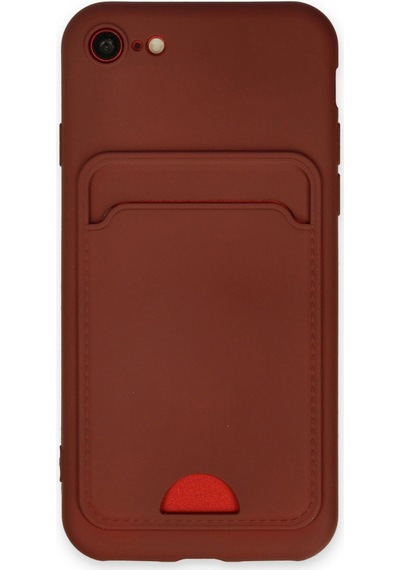 iPhone Uyumlu 7 Kılıf Kelvin Kartvizitli Silikon - Bordo