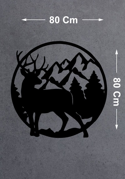Avcı Geyik Ve Dağ Sticker - 4x4 Off Road Adventure Hunter Sticker - Araba Oto Karavan Cam Motosiklet Sticker - 02169 80x80 Cm