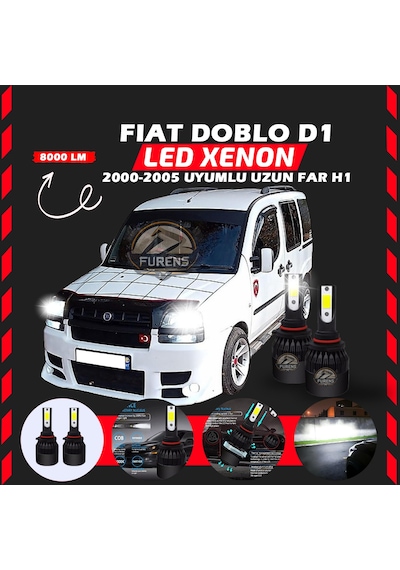Fiat Doblo D1 2000-2005 Uzun Far Uyumlu Şimşek Etkilii Led Xenon Light Series H1