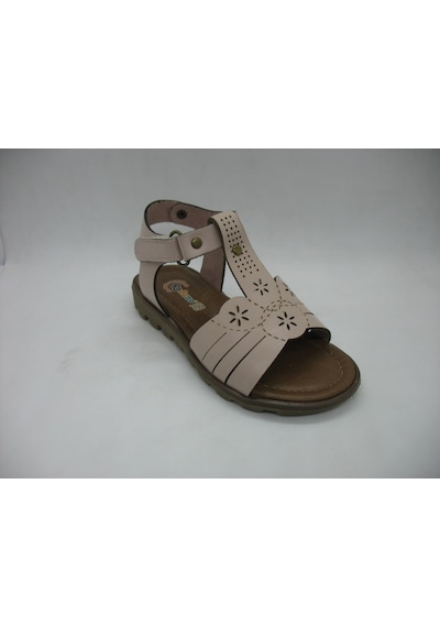 Raduno 0329 Doğal Deri , Çiçekli Kız Çocuk Pembe Sandalet 26-30 Pembe
