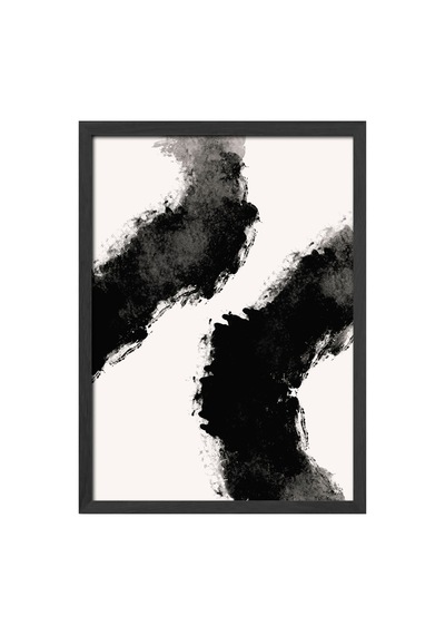 Inner Gaze Siyah Ahşap Çerçeveli Poster, Dekoratif Soyut Monokrom Duvar Tablosu
