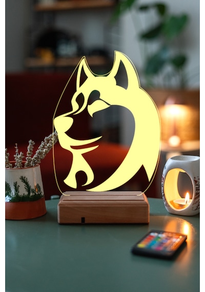 Özel Tasarım Husky Hediyelik Köpek 3D Led Gece Lambası