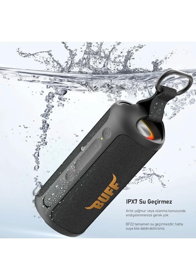 Buff Bf22 Taşınabilir Ipx7 Su Geçirmez Rgb Işıklı Kablosuz Bluetooth Hoparlör