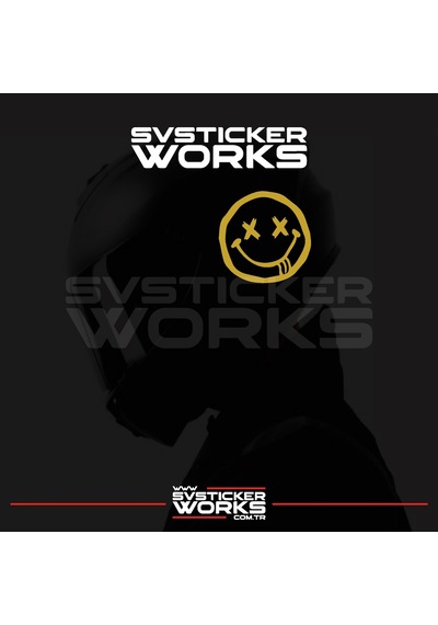 Smile Yazılı Kask Sticker Tüm Kasklar Uyumlu Tek Yön 1 Adet Altın