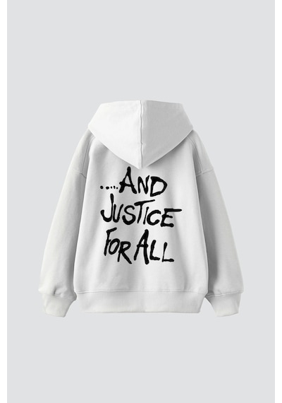 Startmore Metallica And Justice For All Baskılı Oversize Unisex Beyaz Beyaz