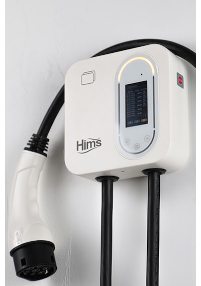 Hims Hcdkb-22 22kw Destekli 5m Kablolu Smart Beyaz Elektrikli Araç Şarj İstasyonu