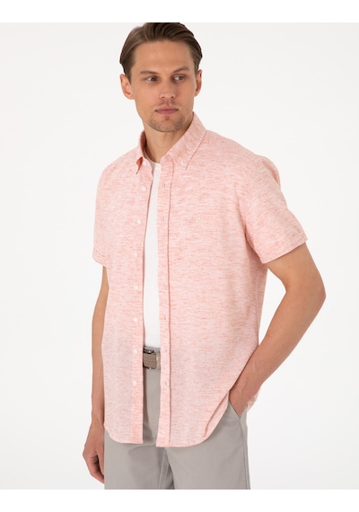 Pierre Cardin Erkek Mercan Gömlek Kısa Kollu 50307067-vr186 Mercan