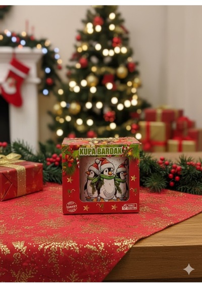 Yılbaşı Temalı Kupa Penguen Model