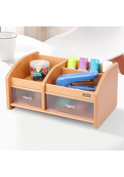 Dx-404 Bambu Desenli Ahşap Kalemlik, Masaüstü Düzenleyici Çok Renkli