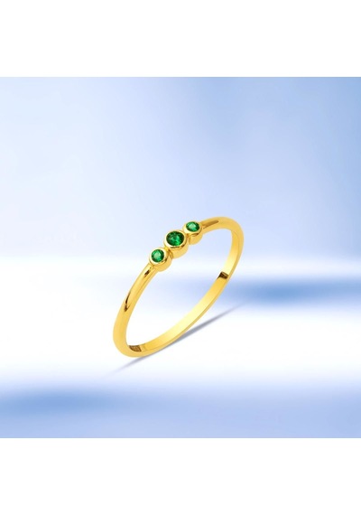 14 Ayar Tria Yeşil Taşlı Altın Yüzük YZSKY14K28975