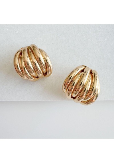 Çelik 6 Halkalı Küpe Gold