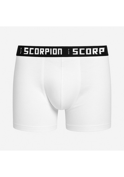 Plus Scorpion Erkekler için Pamuk - Elastan Likralı Beyaz Boxer 6'lı Özel Kutu Beyaz