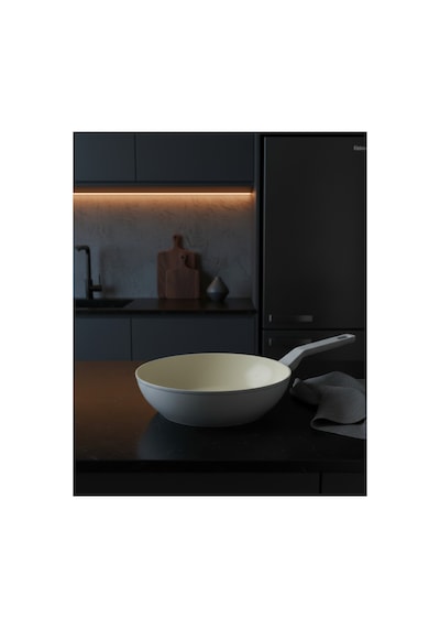 Jumbo Swiss Crystal Light Grey Wok Tava 28 Cm Gri