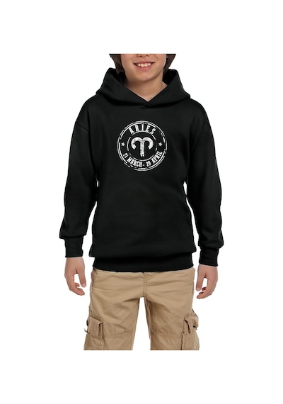 Zepplin Giyim Koç Burcu Aries Siyah Çocuk Kapşonlu Sweatshirt