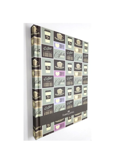 A5 Sert Kapak Tarihsiz Çizgili Ajanda Defter, 120 Yaprak, Nostaljik Coffee Çok Renkli