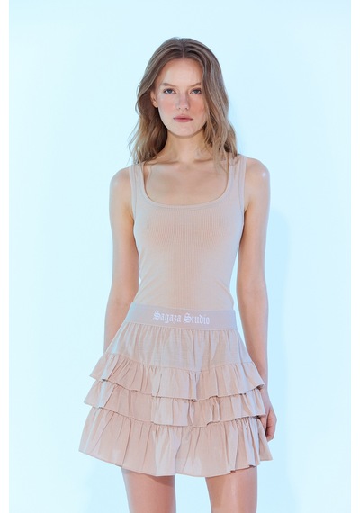 Sagaza Studio Ss6006 Mini Elbise BEJ