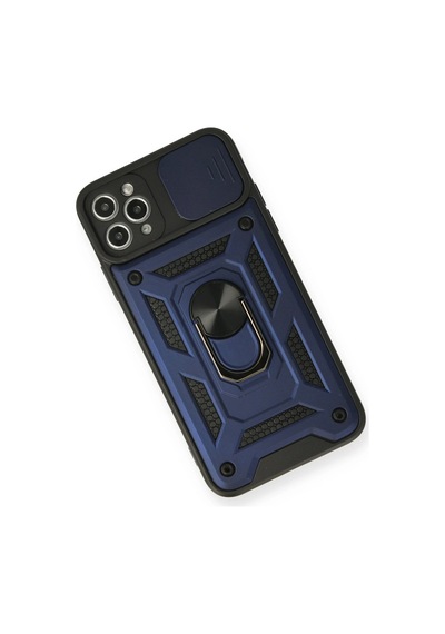 Newface Apple iPhone Uyumlu 11 Pro Max Kılıf Pars Lens Yüzüklü Silikon Semeglbl - 70 - Lacivert