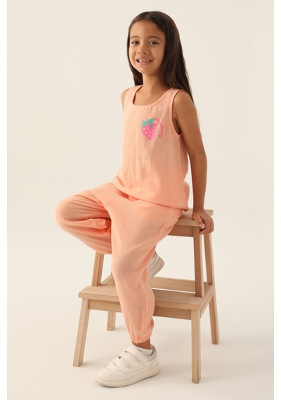 Rolypoly Zero Arm Somon Kız Çocuk Pijama Takımı 5274-42965 Somon