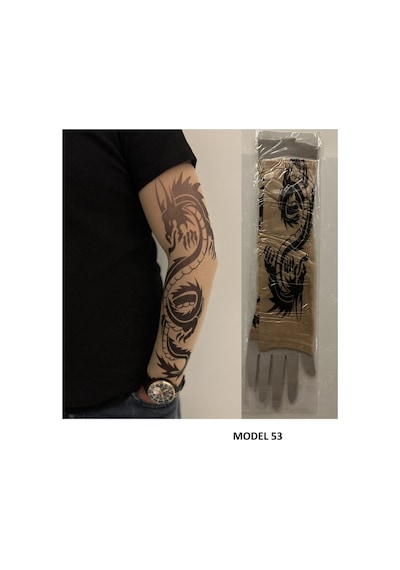 Giyilebilir Dövme 3 Çift 6 Adet Kol Çorap Dövmesi Sleeve Tattoo Set19