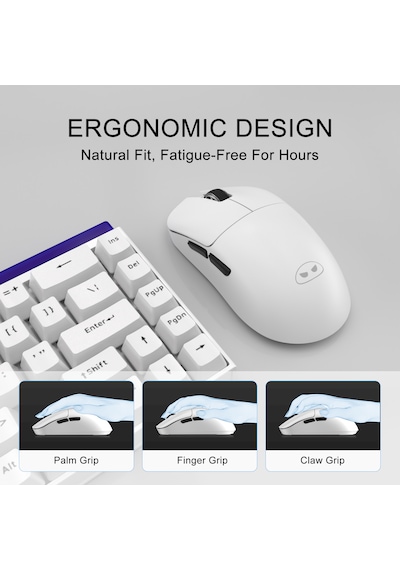 Magegee Scout 12.000dpı Triple Mode Kablolu/bluetooth/2.4g Beyaz Gaming Mouse