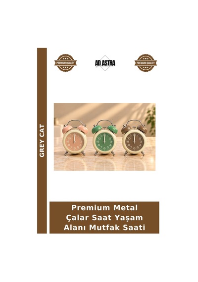 Premium Metal Çalar Saat Yaşam Alanı Mutfak Saati Çok Renkli