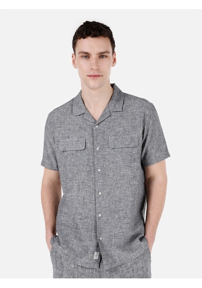 Colin's Colins Normal Kesim Shirt Yaka Gri Erkek Kısa Kol Gömlek Cl1068758 Cl1068758 Q1.v1 Dgr Koyu Gri