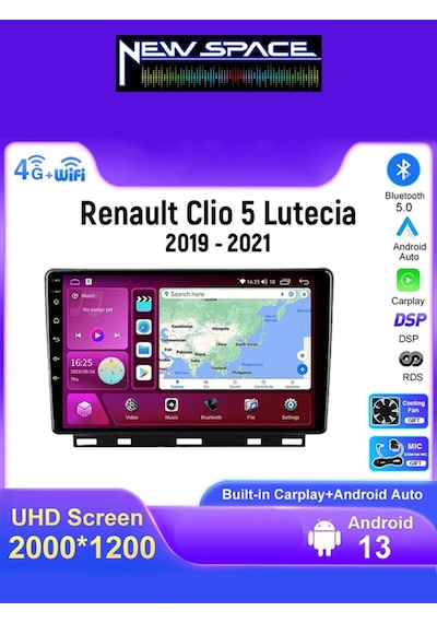 Renault Clio 5 Android 6gb Ram 128gb Rom 8 Çekirdek Carplay Multimedya
