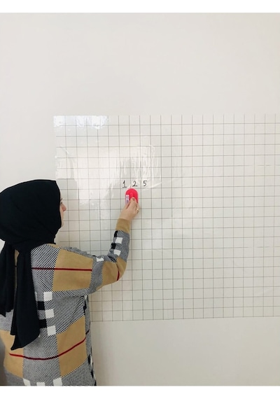 Kareli Şeffaf Tahta Akıllı Kağıt Tahta Yazı Tahtası 120X100 Cm Ka